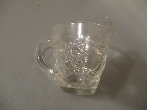 Vtg Crystal Cut Glass Clear Creamer/Milk or Syrup Small Serving Pitcher - Picture 3 of 11
