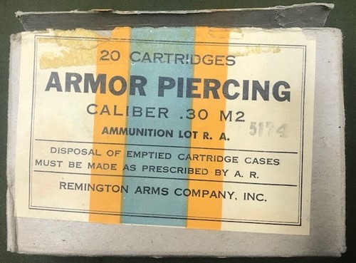 REMINGTON ARMS CAL. .30 M2 ARMOR PIERCING WWII NEW REPLICA 20 ROUND AMMO BOXES - Picture 3 of 9