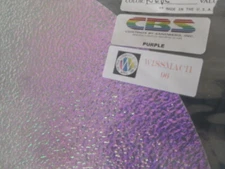 Dichroic Glass:CBS 96 COE - Purple on Moss Textured Thin Clear- 3"Sq