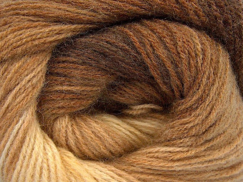 Lote de 4 hilos Angora Batik lana fina 4x100g/550m marrón claro tonos crudos Foto 2 de 4