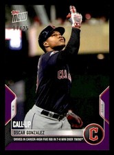 2022 Topps Now Purple Parallel #872 Oscar Gonzalez Guardians (Call Up) 17/25