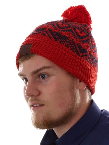 O'Neill Berretto di Maglia Cappello a Palloncino Rosso Blizzard Foderato  Motivo | eBay