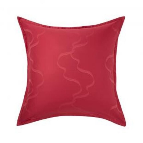 $375 New Yves Delorme Queen Flat Sheet Jacquard Ribbon Swirls Red Sateen France - Picture 9 of 17