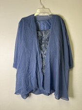 Mother of the Bride 3-piece formal pantsuit US sz 4 periwinkle blue NWT