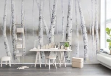3D Birch Forest Wallpaper Wall Mural Removable Self-adhesive Sticker1014