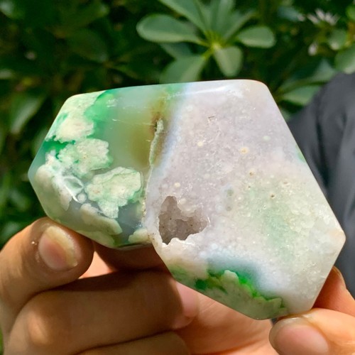 111G Natural heart-shaped Snowflake CherryBlossom Flower Agate Crystal - Picture 6 of 15