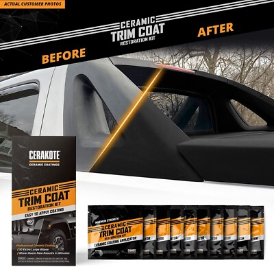 CERAKOTE Ceramic Trim Coat Kit, Quick Plastic Trim Restorer Last Over 200 Washes