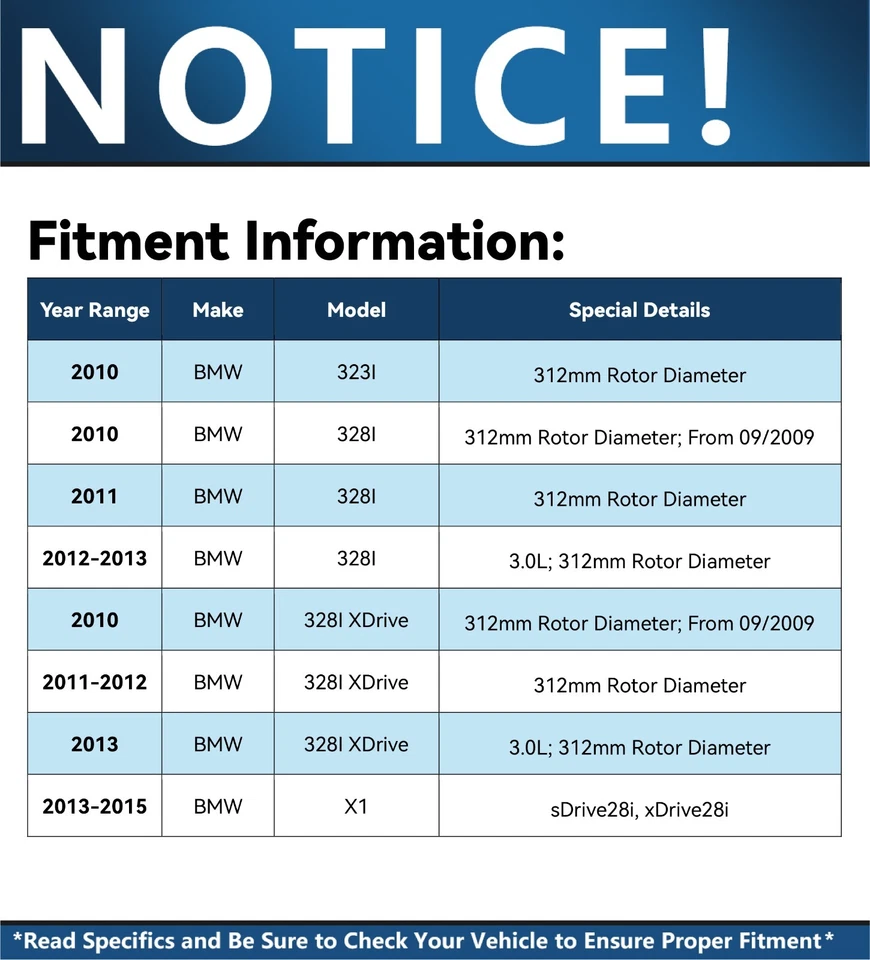 Rotores de freno delanteros perforados de 312 mm + pastillas de cerámica para BMW 328i xDrive 2010-2013 Foto 2 de 4
