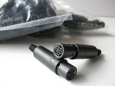 8 pin Female Mini DIN In-Line Plug Jack Cable S-Video Connector w/ Plastic Boot