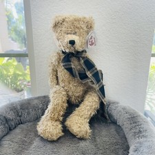 Vintage 1993 collection Teddy Bear Plaid Scarf 14 Plush Soft Toy Stuffed Animal