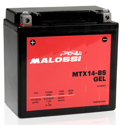 Batterie Malossi YTX14-BS MTX14-BS 12V 12AH Aprilia Mana Gt 850 2007-2016