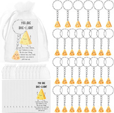 30 Sets Positive Small Cheese Keychain Bulk Inspirational Gifts