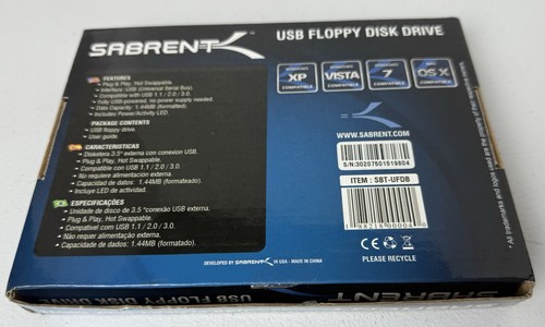 Sabrent USB Floppy Disk Drive SBT-UFDB 1.44MB USB 3.0 Compatible A: Drive Reader - Picture 2 of 5