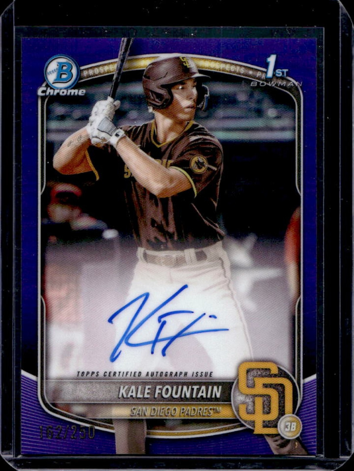 2025 Bowman Chrome Kale Fountain Auto Purple Refractor 1st #162/250