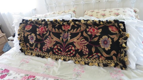 Gorgeous Art Deco Aubusson Needlepoint Pillow w Petit Point Pillow Cover NWOT - Foto 15 di 22