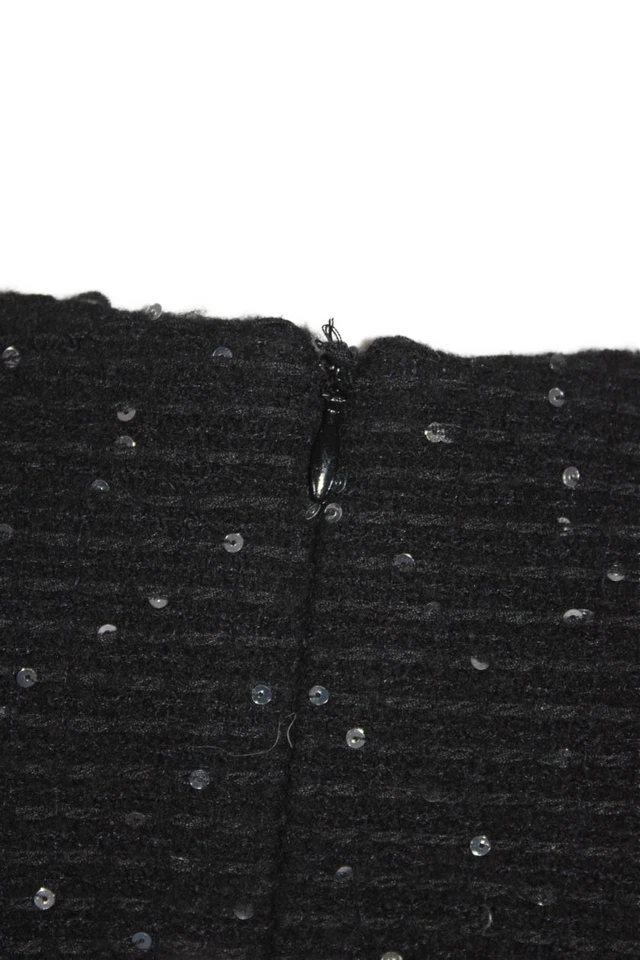 Barneys New York Womens Wool Black Sequins Sleeveless Shift Dress Size 40/6 - Image 4 of 4