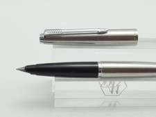 Vintage Parker 45 Flighter Stahl Füllfederhalter, CT, Feinstahlfeder, 1982 *NEUWERTIG*