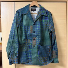 BEAMS PLUS Coverall Jacket Green Check Pattern Size S Mens Auth From Japan RIN