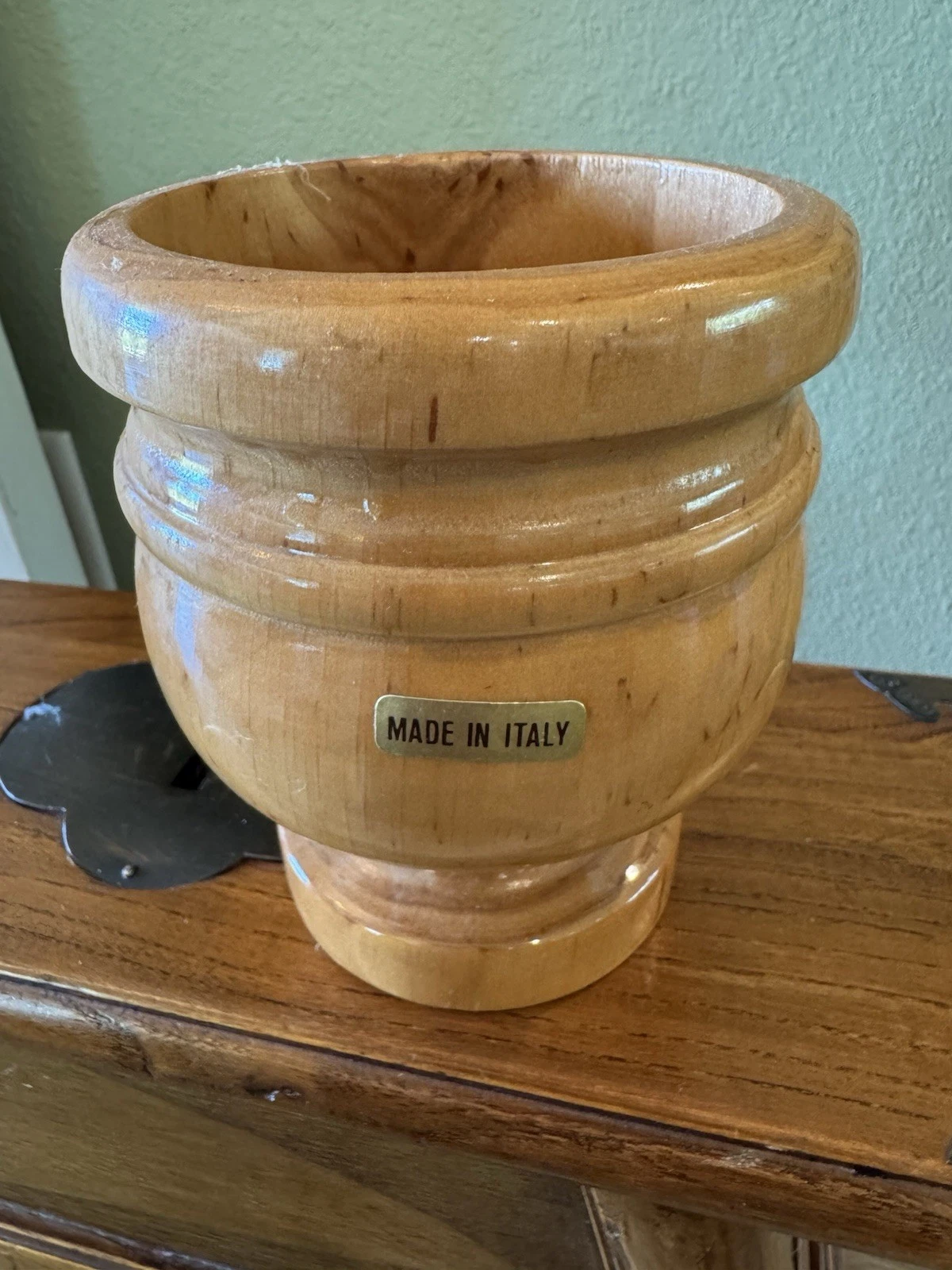 Vintage Wood Turned Mortar and Pestle | Made in Italy