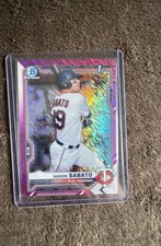 2021 Bowman - Chrome Prospects Aaron Sabato #BCP-125 Fuchsia Shimmer...