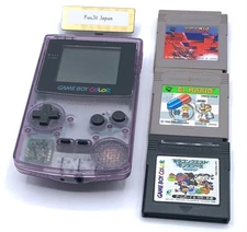 Nintendo Gameboy Color Console Clear Purple Game Boy GB Handheld Junk Tested
