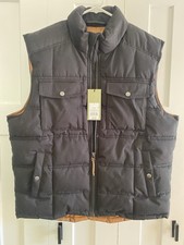 Goodfellow Quilted Puffer Vest Black Brown Cargo Insulated Sz L NEW