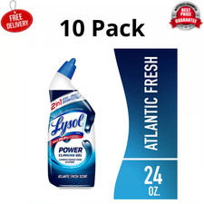  10 pack Lysol Power Toilet Bowl Cleaner Gels, Atlantic Fresh, 24 fl oz