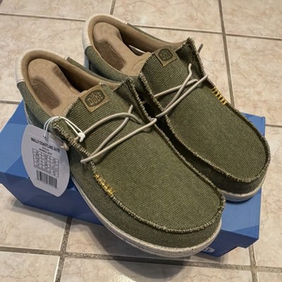 Hey Dude Wally Coastline Jute Olive Men's Casual Shoe US 9/UK 8/EU 42