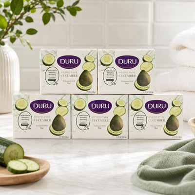 DURU Hydro Pure Cucumber Body Bar Soap 3.75 oz Lot of 5 Sensitive Skin