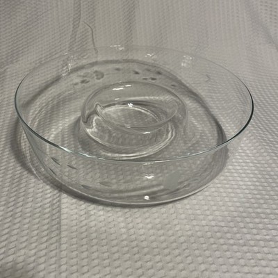Princess House Crystal Chip & Dip Bowl Hand Blown Vintage