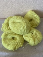 5 Skeins Yarn Mohair Bright Yellow Mixed 125g 494