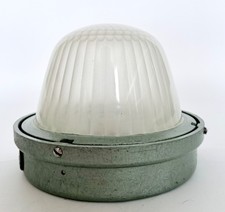 Vintage Holophane ceiling wall light CE100 refurbished industrial glass metal