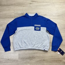 Florida Gators Fanatics 1/4 Zip Pullover Blue Gray Womens Size Large NWT