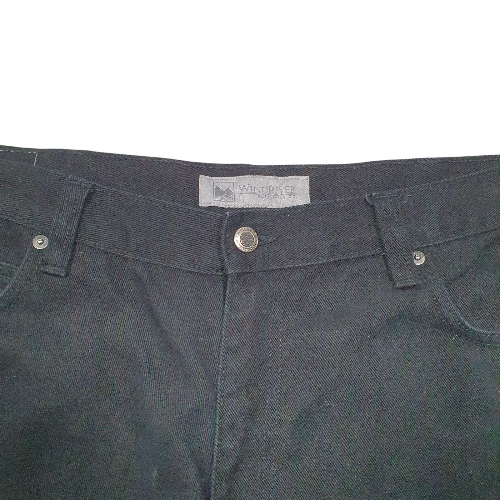 WINDRIVER OUTFITTING CO Casual Jeans Regular Fit Black Denim Trousers W40 L32 image 2