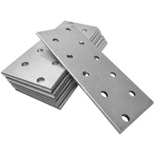 10 x Flat Joining Plates (100 x 40 x 2) Connecting Perforated Metal