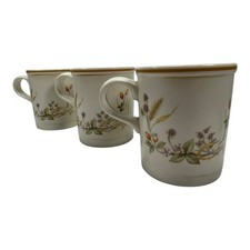 3 x Marks Spencer M&S St Michael Harvest 1418 Pattern Coffee Mugs