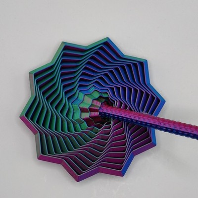 3D-gedruckte optische Täuschung gefalteter polygonaler Spiralturm 3D-Design zappeln Spielzeug