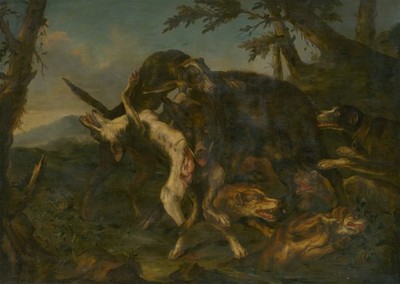 Dramatische Jagdszene Wandkunst Klassische Wildtierdekoration Classic