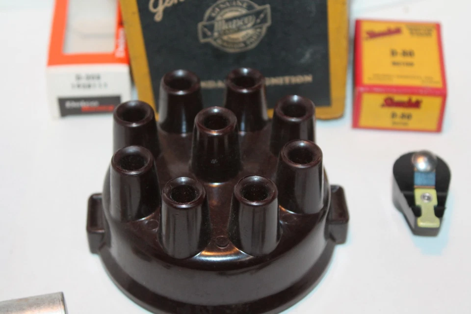 1933-1936 Pontiac 8 tapa de inserción de latón rojo pardusco, rotor, puntos nuevos, condensador Foto 2 de 4