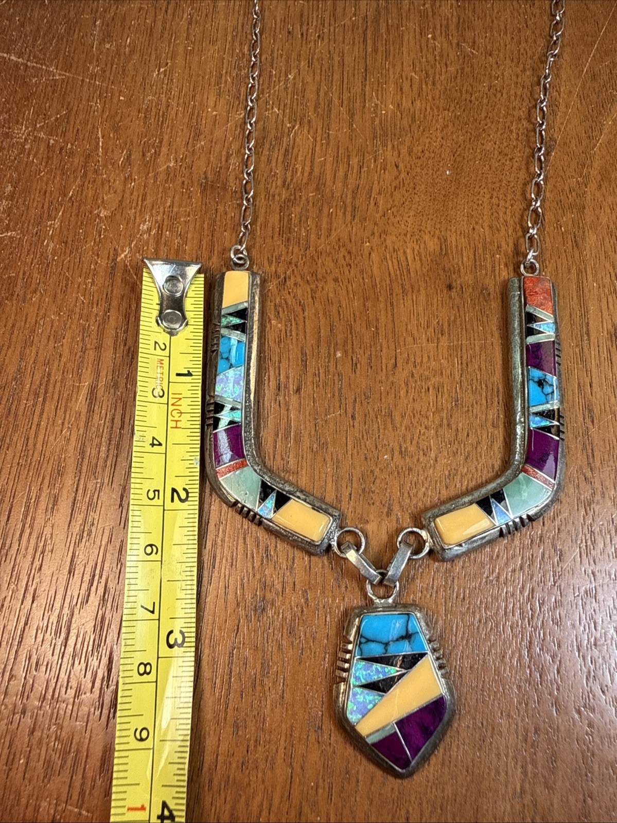 Native American Multi Gemstone Channel Inlay Ster… - image 9