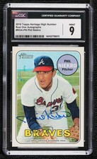 2018 Topps Heritage High Number Real One Phil Niekro CGC 9 Mint Auto HOF v1x