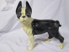 Rare Hubley Cast Iron Boston Terrier Dog Left-Facing Heavy Door Stop