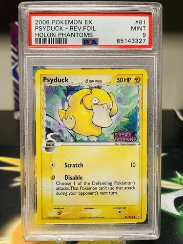 PSA 9 Psyduck (Delta Species) 81/110 Holon Phantoms Stamped Reverse Holo Pokemon