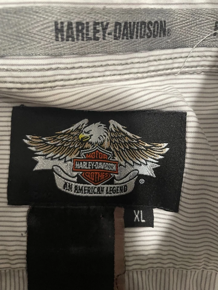 Camisa Harley-Davidson Para Hombre Extra Grande Gráfico Calavera Rayas Occidentales Foto 2 de 4