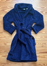 Women  s L.L. Bean Navy Blue Winter Fleece Wrap Front Bath Robe size XL Petite