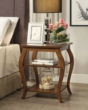 Becci Walnut Finish Accent Table
