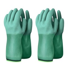 2 Pairs Women and Mens Rubber Coated Working Gloves for Gardening, Fishing, C...