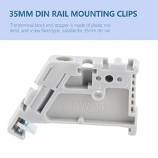 50pcs 35mm DIN Rail Terminal Block End Stopper Mounting Clips Gray (Model 13)-