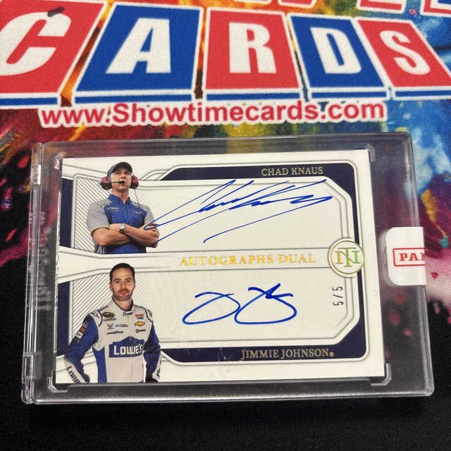 2023 Jimmie Johnson Chad Knaus National Treasures Dual Autographs Gold 5/5 DA-7X