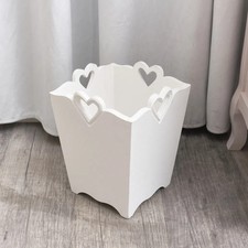 White Wooden Bin With Heart